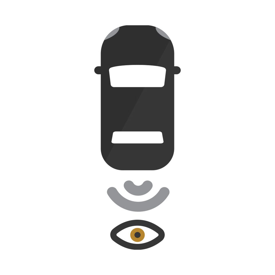 Ícono para espejo retrovisor con cámara de visión trasera